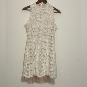 Trixxi Ivory Lace Fit & Flare Dress – Size 7